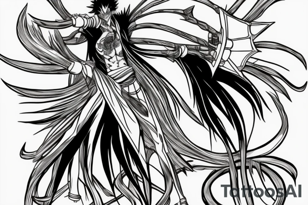 Grimmjow from bleach with number 6 tattoo idea