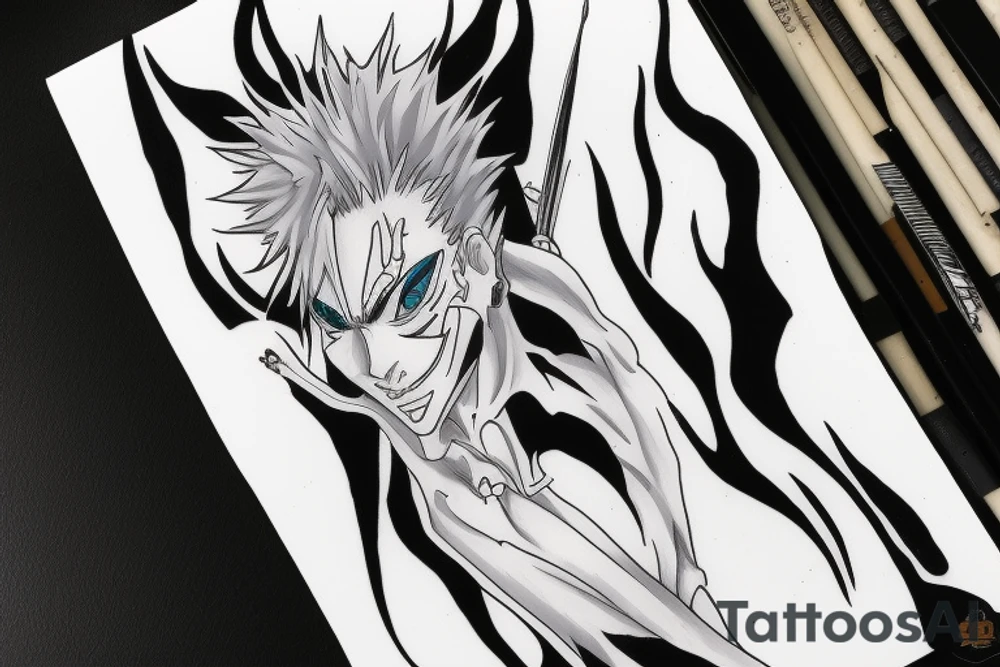 Grimmjow from bleach with number 6 tattoo idea