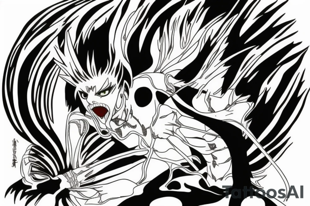Grimmjow from bleach with number 6 tattoo idea