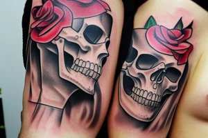 Skull womenface mask tattoo idea