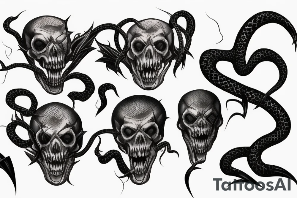 Snake skull Joker tattoo idea