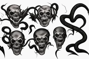 Snake skull Joker tattoo idea