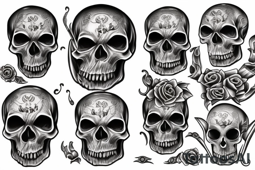 Cars skull flames tattoo idea