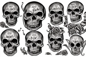 Cars skull flames tattoo idea