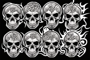 Cars skull flames tattoo idea