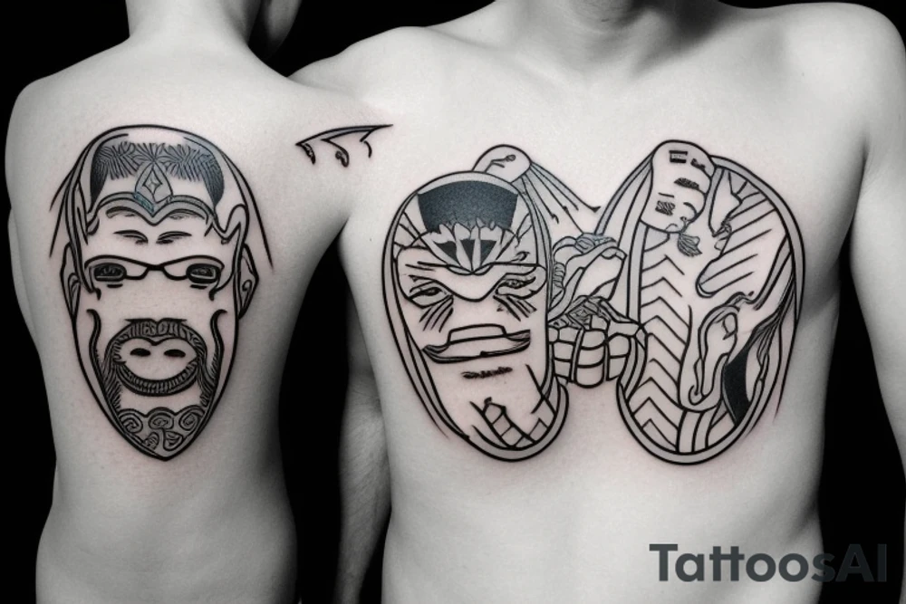 father and son playng basketball tattoo idea