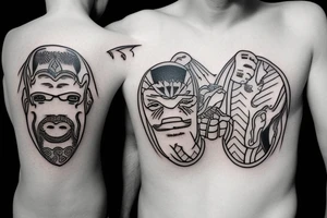 father and son playng basketball tattoo idea
