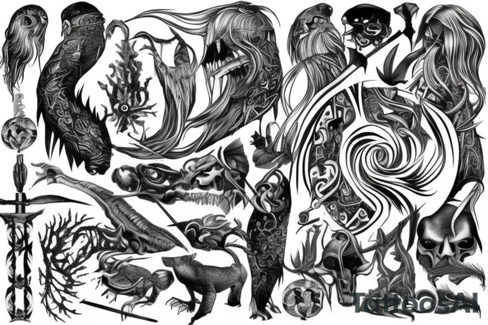 Brutal Scandinavian myths tattoo idea