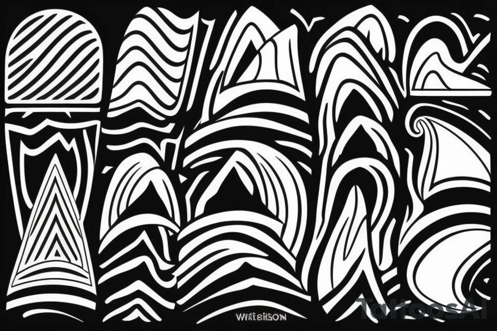 A mountain and a wave tattoo idea
