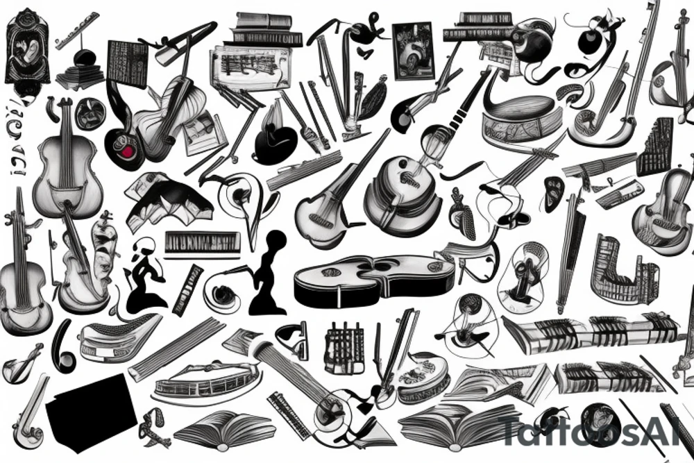geografi, music, history, gymnastic, torcos, karate, violin, books, shifthing tattoo idea