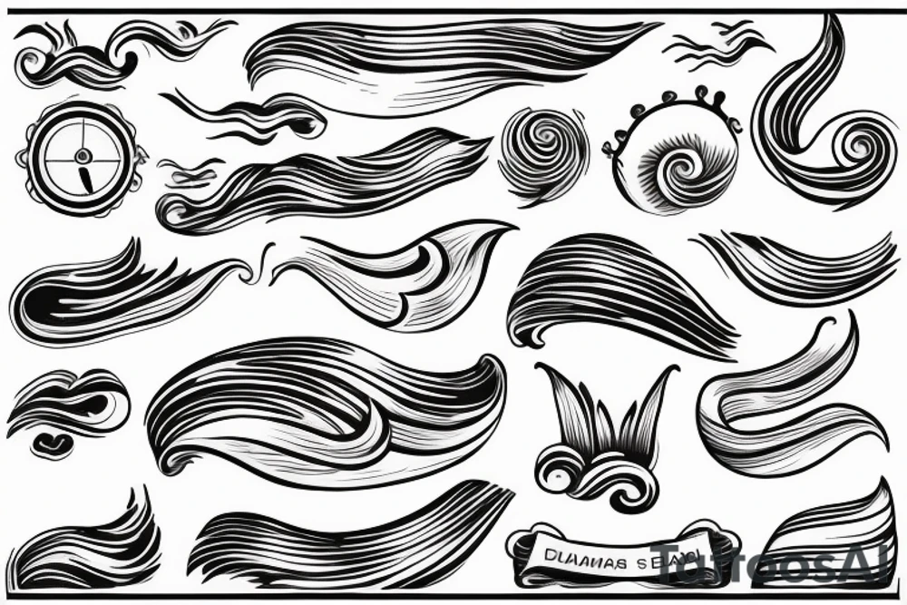 Sea waves tattoo idea