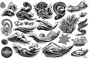 Sea waves tattoo idea