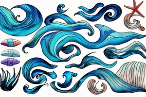 Sea waves tattoo idea