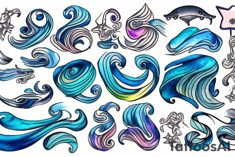Sea waves tattoo idea