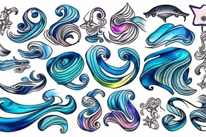 Sea waves tattoo idea
