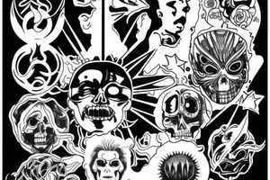 The pagan sun, whose one half is burned like in the Terminator movie and an iron body is visible tattoo idea