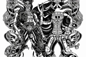 The hacker who's typing on a phone and there's a Lego Kali next to him. tattoo idea