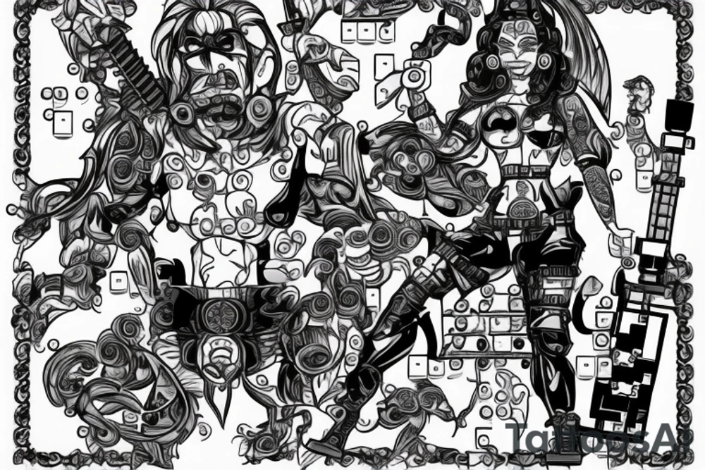 The hacker who's typing on a phone and there's a Lego Kali next to him. tattoo idea