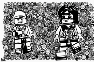 The hacker who's typing on a phone and there's a Lego Kali next to him. tattoo idea