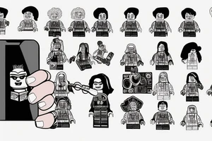 The hacker who's typing on a phone and there's a Lego Kali next to him. tattoo idea