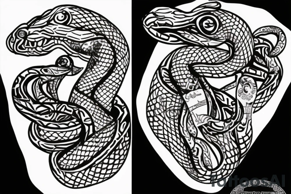 snake eat herself tattoo idea
