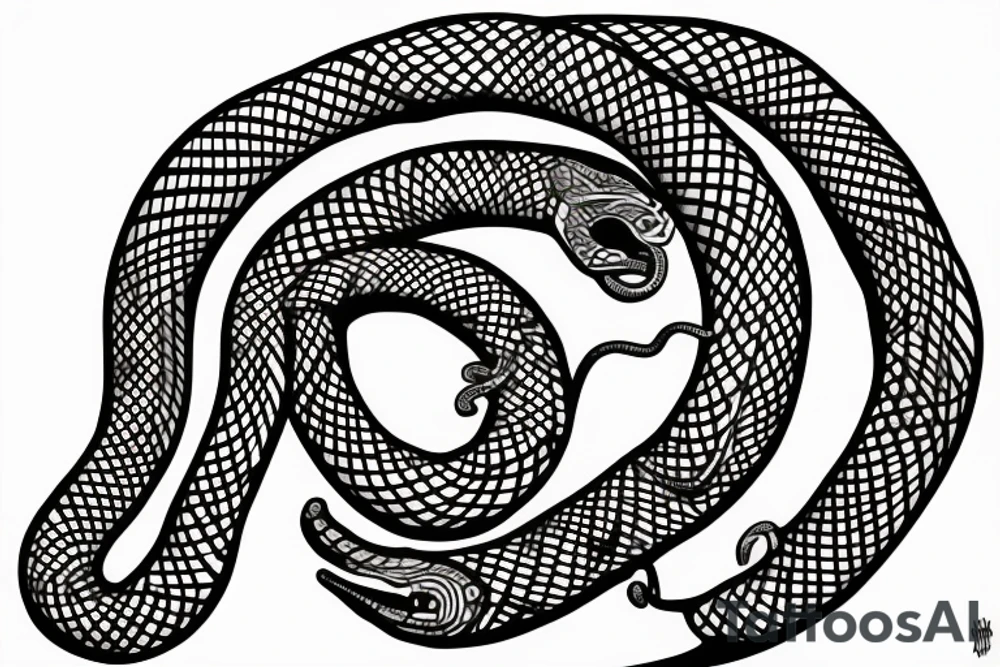 the snake eats its own tail horizont tattoo idea