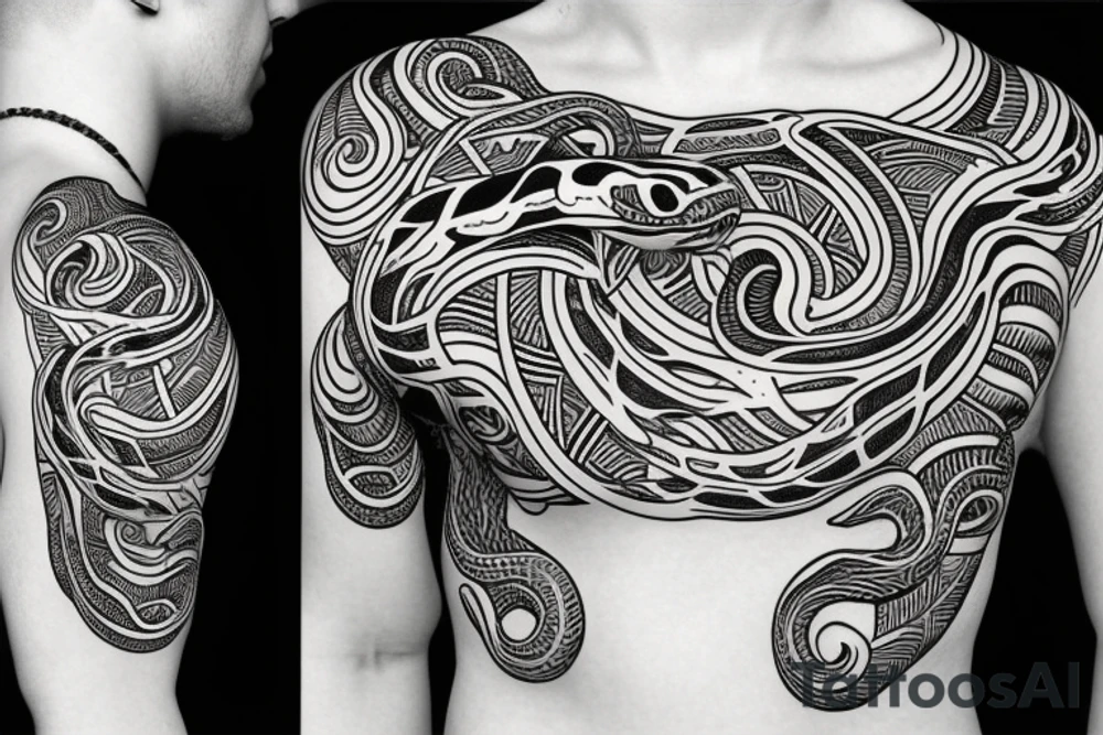 the snake eats its own tail horizont tattoo idea