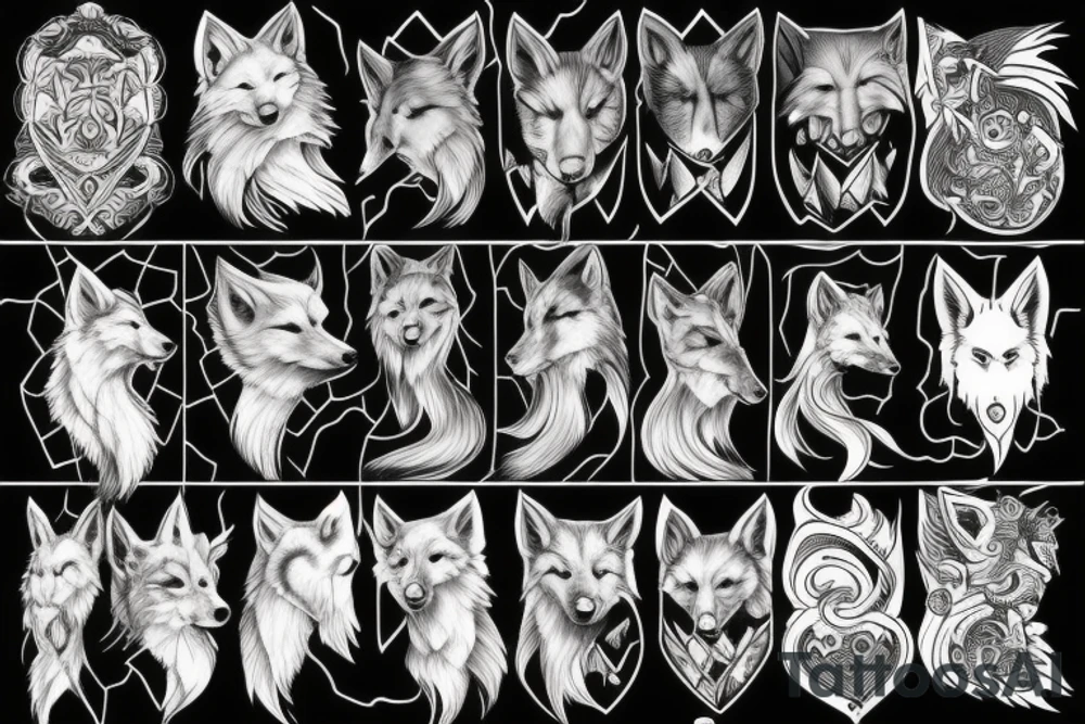white wolf woman tattoo idea
