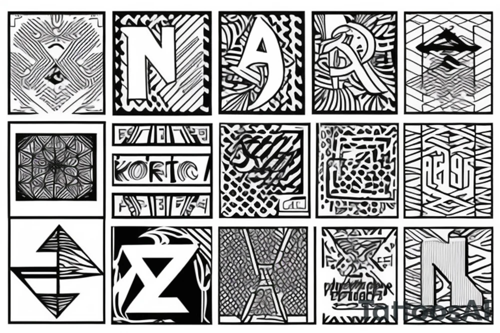 letters P & K tattoo idea