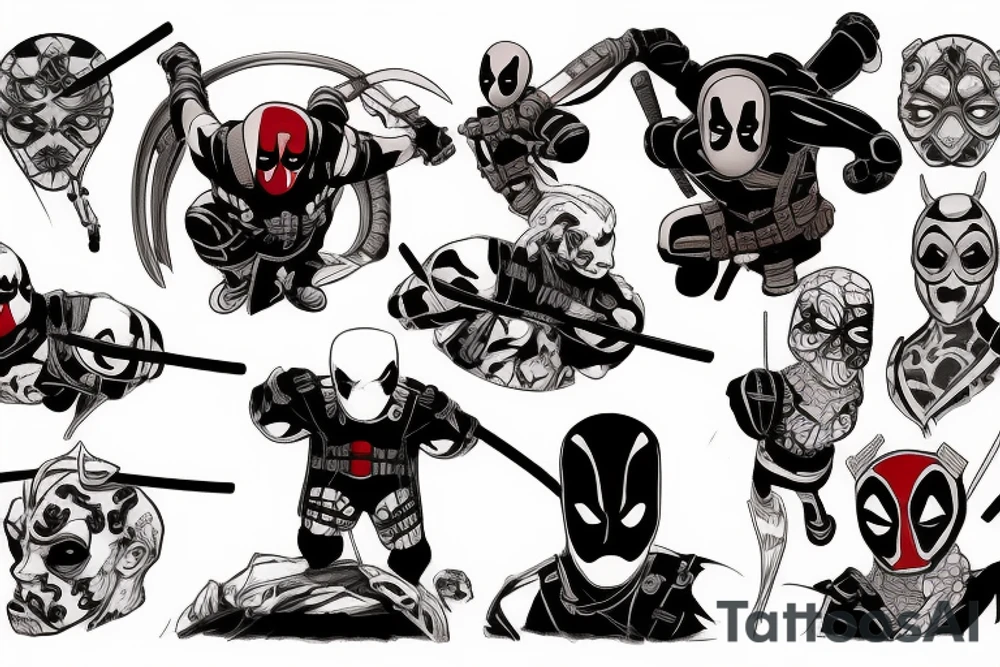 Deadpool, samurai tattoo idea