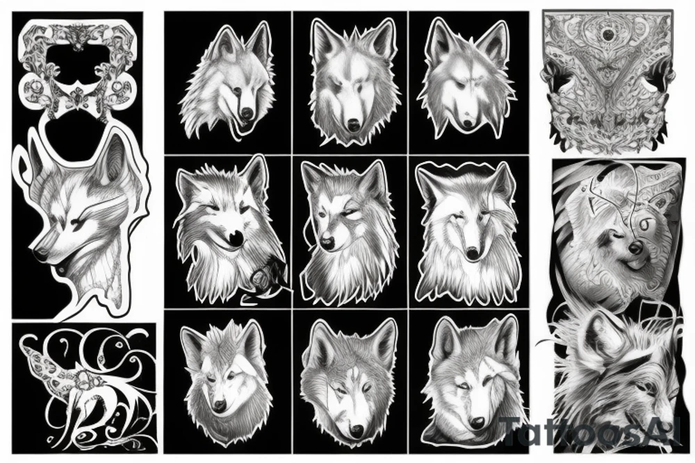 white wolf woman tattoo idea