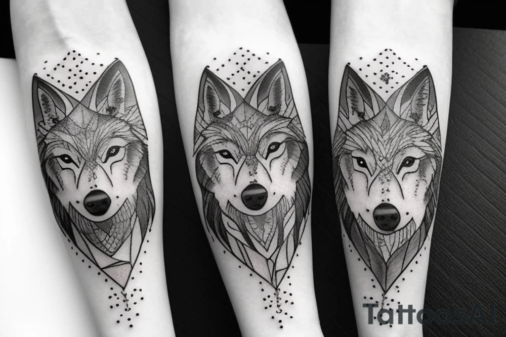 white wolf woman tattoo idea