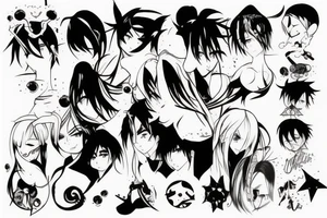 Anime in a dark style tattoo idea