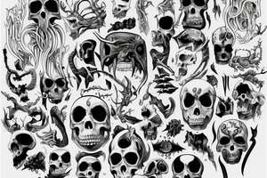 Detailed demons are grim tattoo idea