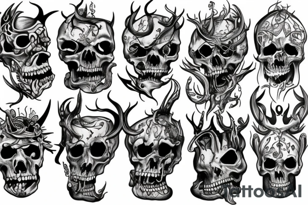 Detailed demons are grim tattoo idea