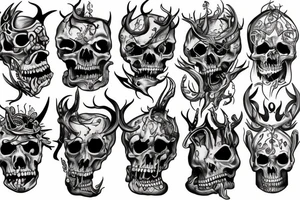 Detailed demons are grim tattoo idea