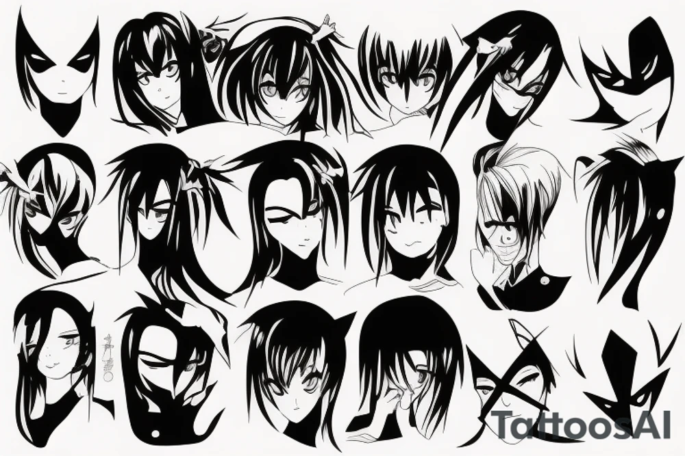 Smooth lines turning into anime tattoo idea