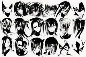Smooth lines turning into anime tattoo idea