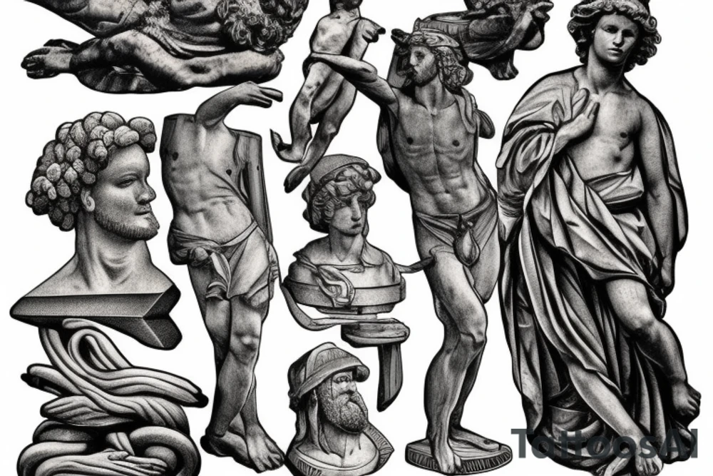 David statue meets virtuvan man tattoo idea
