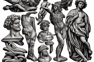 David statue meets virtuvan man tattoo idea