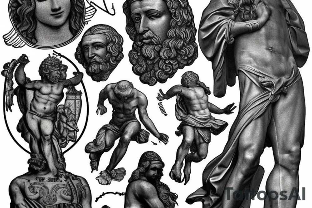 David statue meets virtuvan man tattoo idea