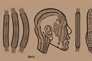 Two crossed grain ears: one of barley and the second one with resistors instead of kernels tattoo idea