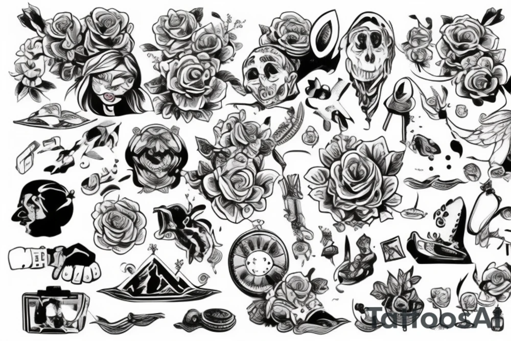 паучиха с зеркалом и помадой tattoo idea