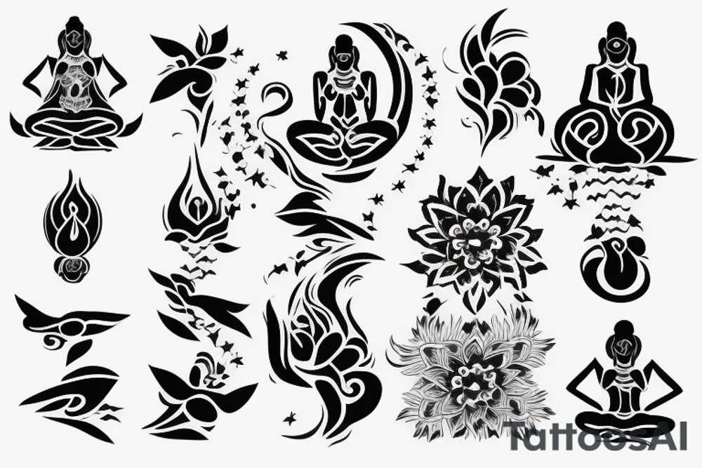 yoga pose symbolising peace and enlightenment tattoo idea