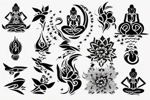 yoga pose symbolising peace and enlightenment tattoo idea