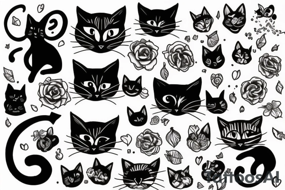 Black cat tattoo idea