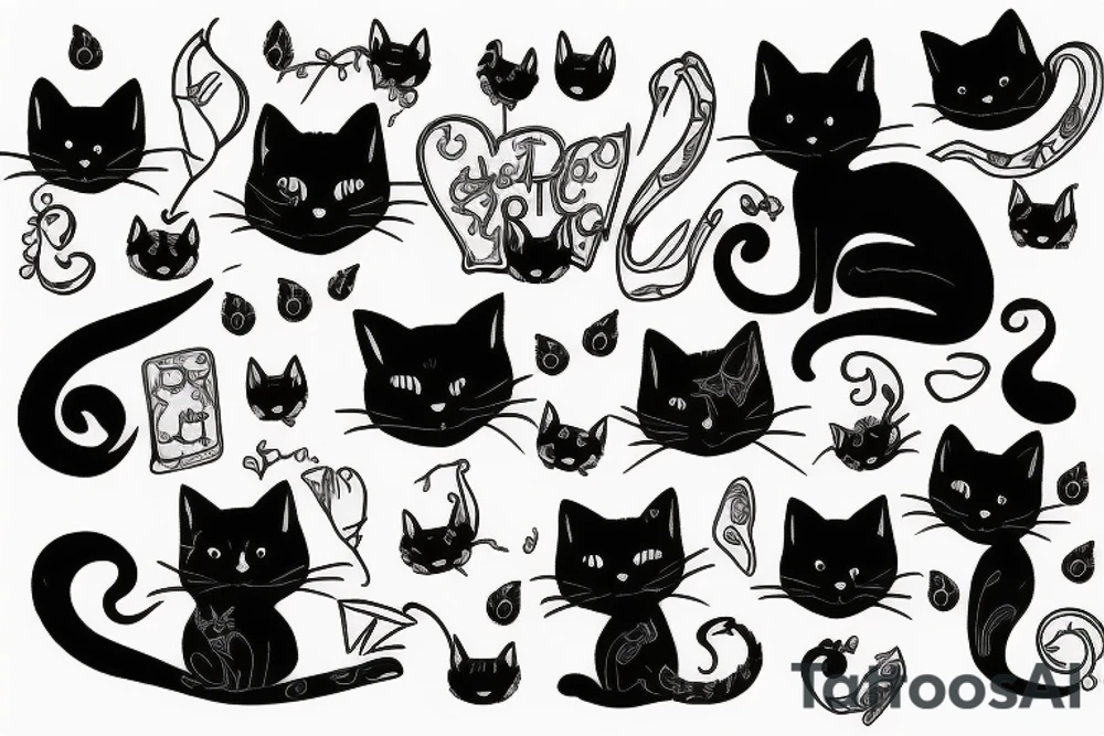 Black cat tattoo idea