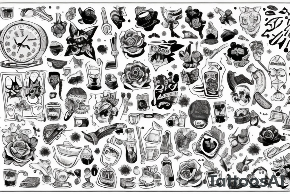 Паучиха с зеркалом и помадой tattoo idea