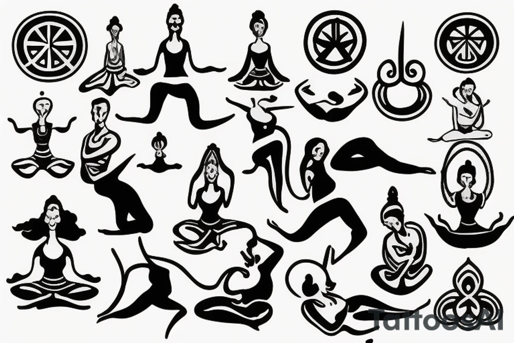 yoga pose symbolising peace and enlightenment tattoo idea