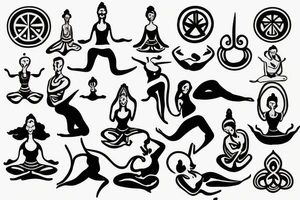 yoga pose symbolising peace and enlightenment tattoo idea